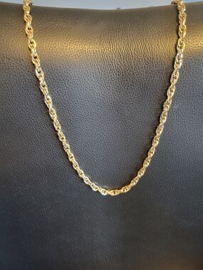 Vtg Sarah Coy Gold Tone Triple Oval Length Chain Necklace 35"